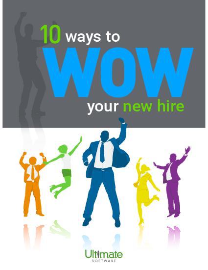 Newly hired employee jumping for joy; 10 Ways to Wow Your New Hire